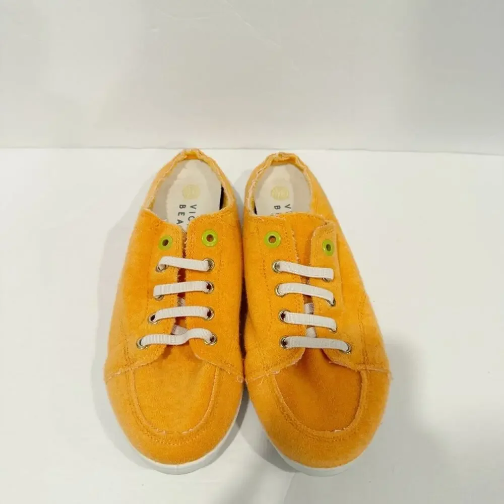 Vionic Beach Breeze Orange Lace Up Sneakers Women's Size 9.5 Comfort Shoes